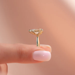 The Alison Set  With A 2.5 Carat Pear 14K Yellow Gold Moissanite