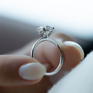 The Alison Set  With A 1.5 Carat Round 14K White Gold Moissanite