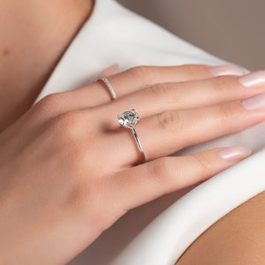 The Pave Alison Set  With A 5 Carat Round 14K White Gold Moissanite