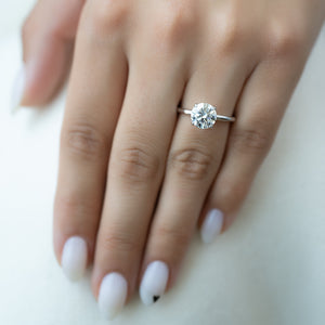The Alison Set  With A 1.5 Carat Round 14K White Gold Moissanite