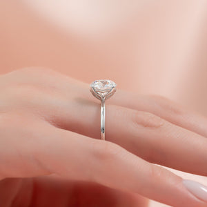 The Pave Alison Set  With A 2.5 Carat Round 18K White Gold Moissanite