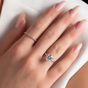 The Pave Alison Set  With A 4.5 Carat Round 14K White Gold Moissanite
