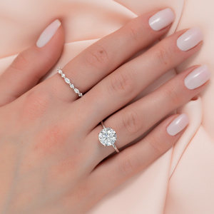 The Alison Set  With A 1.5 Carat Round 14K White Gold Moissanite