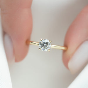 The Pave Alison Set  With A 3.5 Carat Round 18K Yellow Gold Moissanite