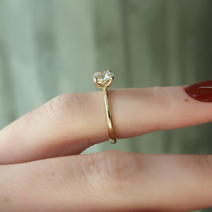 The Pave Alison Set  With A 5 Carat Round 14K Yellow Gold Moissanite