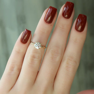 The Pave Alison Set  With A 2 Carat Round 18K Yellow Gold Moissanite
