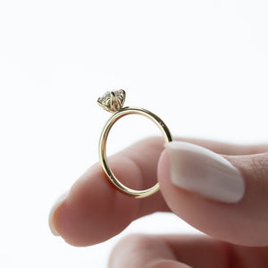 The Pave Alison Set  With A 2.5 Carat Round 14K Yellow Gold Moissanite
