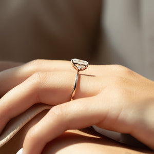 The Pave Alison Set  With A 4 Carat Radiant 14K Rose Gold Moissanite