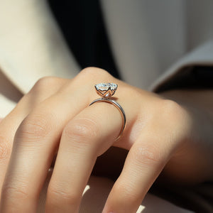The Pave Alison Set  With A 3.5 Carat Radiant 14K Rose Gold Moissanite