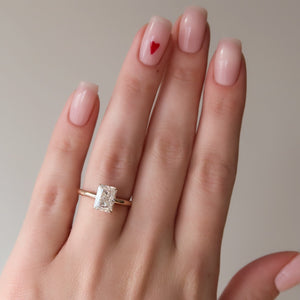 The Pave Alison Set  With A 1 Carat Radiant 14K Rose Gold Moissanite