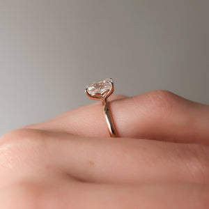 The Pave Alison Set  With A 3.5 Carat Radiant 14K Rose Gold Moissanite