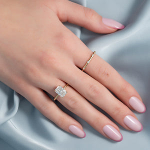 The Alison Set  With A 2.5 Carat Radiant 18K Yellow Gold Moissanite