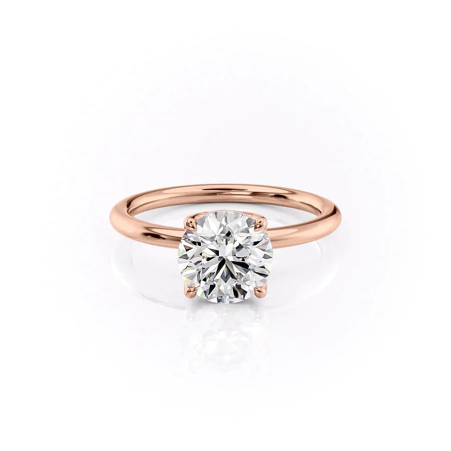 The Alison Set  With A 2 Carat Round 18K Rose Gold Moissanite