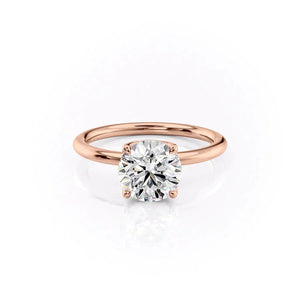 The Alison Set  With A 2 Carat Round 18K Rose Gold Moissanite