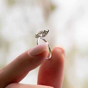 The Alison Set  With A 5 Carat Marquise 14K White Gold Moissanite
