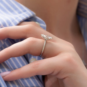 The Pave Alison Set With A 1 Carat Marquise 18K White Gold Lab Diamond
