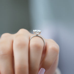 The Pave Alison Set With A 2 Carat Princess 18K White Gold Lab Diamond