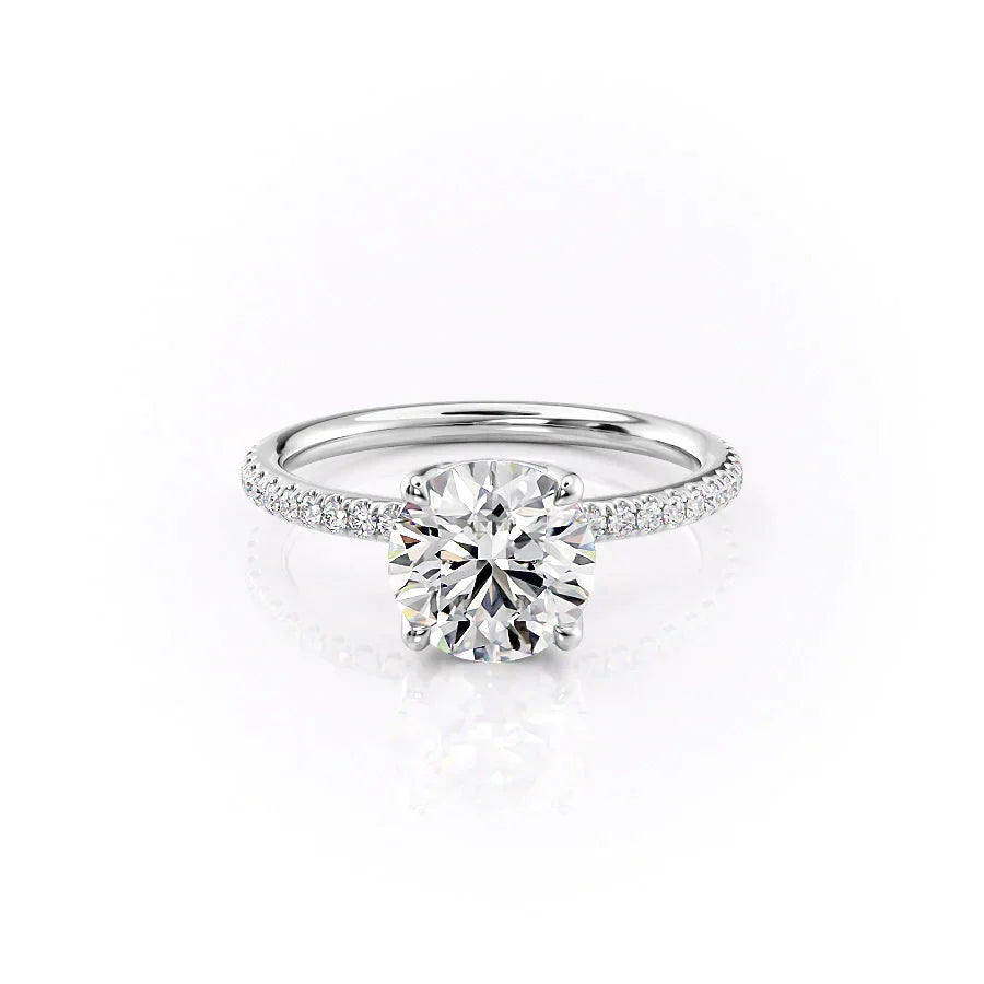 The Alison Set With A 1 Carat Round 18K White Gold Lab Diamond
