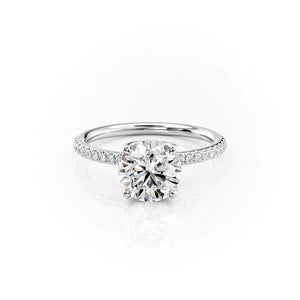 The Alison Set  With A 2 Carat Round 14K White Gold Moissanite