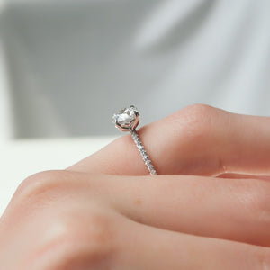The Pave Alison Set With A 2.5 Carat Round 14K White Gold Lab Diamond