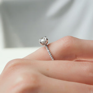 The Alison Set  With A 3 Carat Round 14K White Gold Moissanite