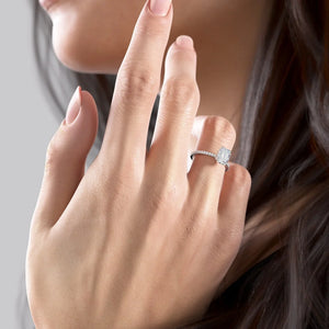 The Alison Set  With A 2 Carat Radiant 18K White Gold Moissanite