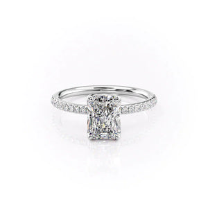 The Alison Set  With A 2 Carat Radiant 18K White Gold Moissanite