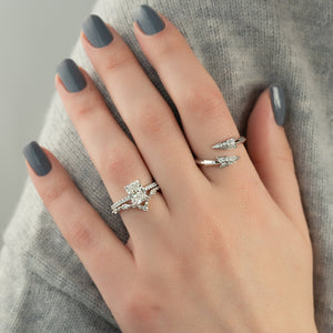 The Pave Alison Set With A 1 Carat Radiant 18K White Gold Lab Diamond