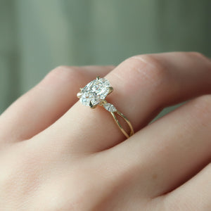 The Kelsey Set With A 1 Carat Oval 18K Yellow Gold Lab Diamond