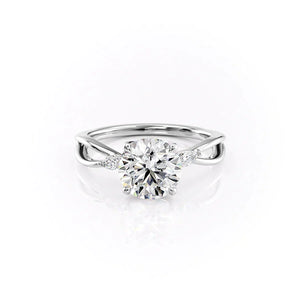 The Kelsey Set  With A 5 Carat Round 14K White Gold Moissanite