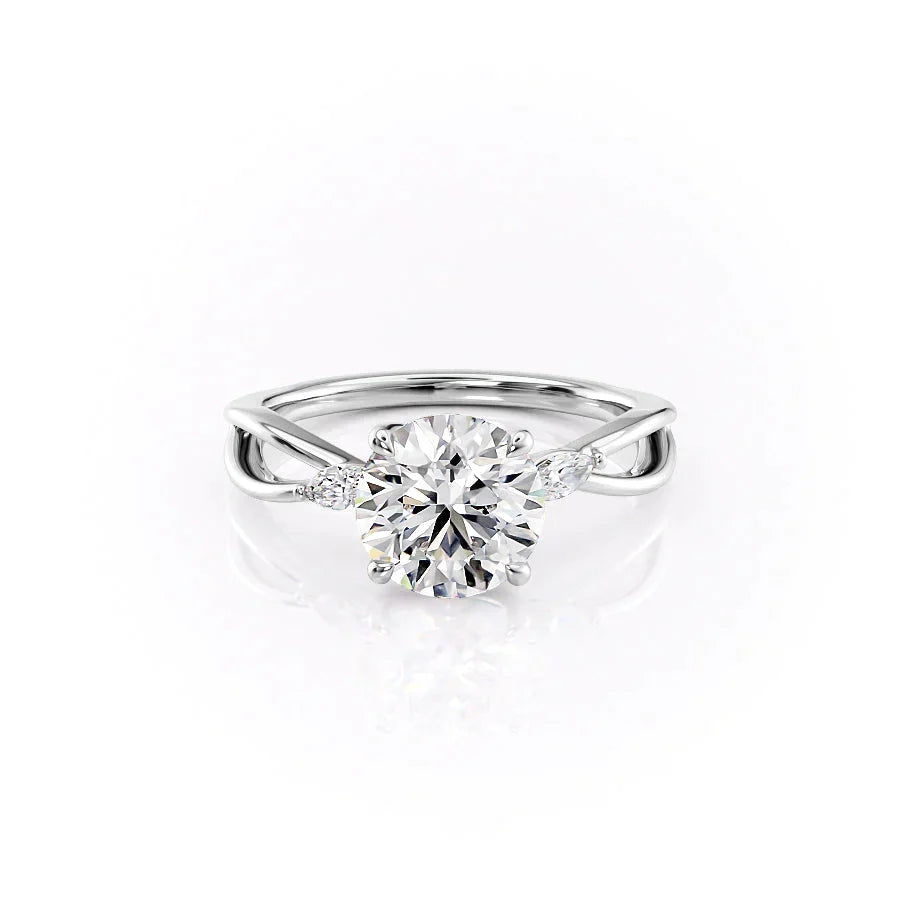 The Kelsey Set With A 1 Carat Round 14K White Gold Lab Diamond
