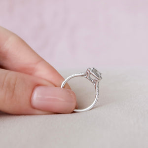 The Miley Set With A 1 Carat Emerald 14K White Gold Lab Diamond