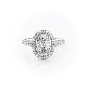 The Miley Set With A 1 Carat Oval 18K White Gold Lab Diamond