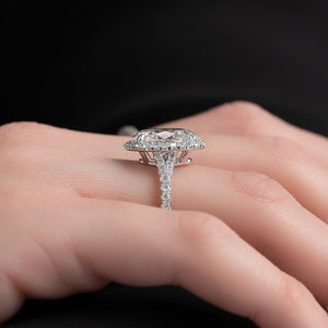 The Miley Set With A 1 Carat Oval 18K White Gold Lab Diamond