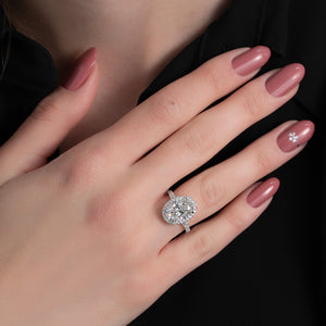 The Miley Set With A 1 Carat Oval 18K White Gold Lab Diamond