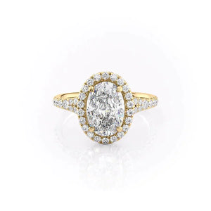 The Miley Set With A 2 Carat Oval 18K Yellow Gold Lab Diamond