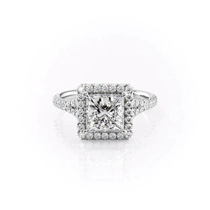 The Miley Set With A 1 Carat Princess 18K White Gold Lab Diamond