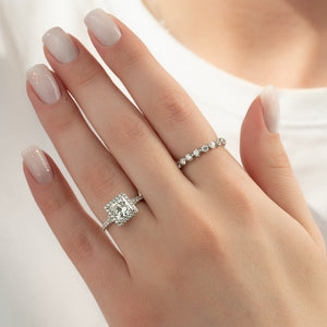 The Miley Set With A 1 Carat Princess 14K White Gold Lab Diamond