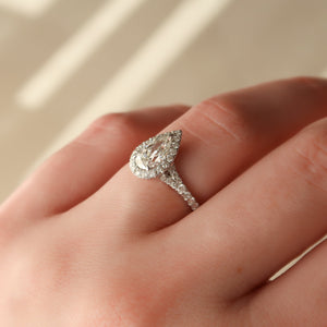 The Miley Set With A 1 Carat Pear 18K White Gold Lab Diamond