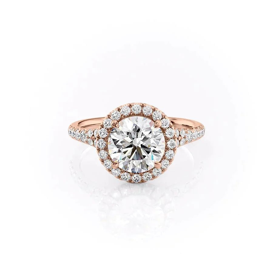 The Miley Set With A 1 Carat Round 18K Rose Gold Lab Diamond