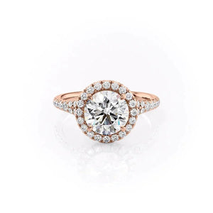 The Miley Set With A 1 Carat Round 18K Rose Gold Lab Diamond
