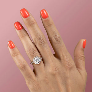 The Miley Set  With A 3.5 Carat Round 18K Rose Gold Moissanite