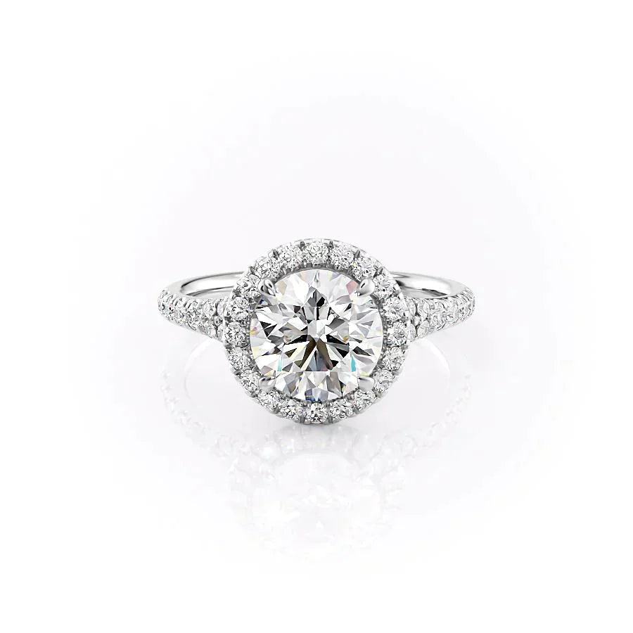 The Miley Set With A 1 Carat Round 14K White Gold Lab Diamond