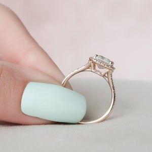 The Miley Set With A 1 Carat Radiant 14K Rose Gold Lab Diamond