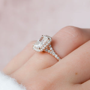 The Miley Set With A 1 Carat Radiant 14K Rose Gold Lab Diamond