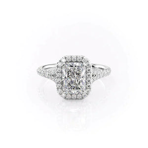 The Miley Set With A 1 Carat Radiant 18K White Gold Lab Diamond