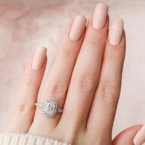 The Miley Set With A 1 Carat Radiant 18K White Gold Lab Diamond