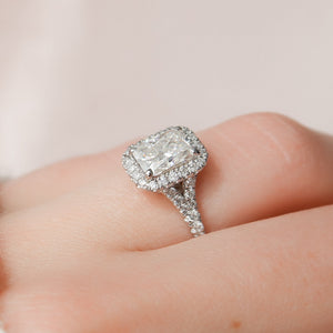 The Miley Set With A 1 Carat Radiant 18K White Gold Lab Diamond