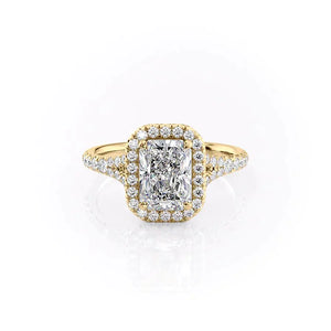 The Miley Set With A 1 Carat Radiant 14K Yellow Gold Lab Diamond