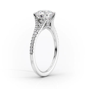 The Jade Set  With A 2.5 Carat Princess 14K White Gold Moissanite